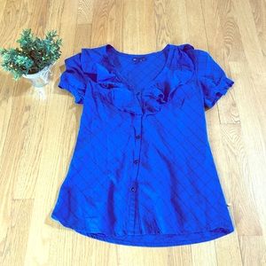 Small Gap Outlet blue and black striped blouse